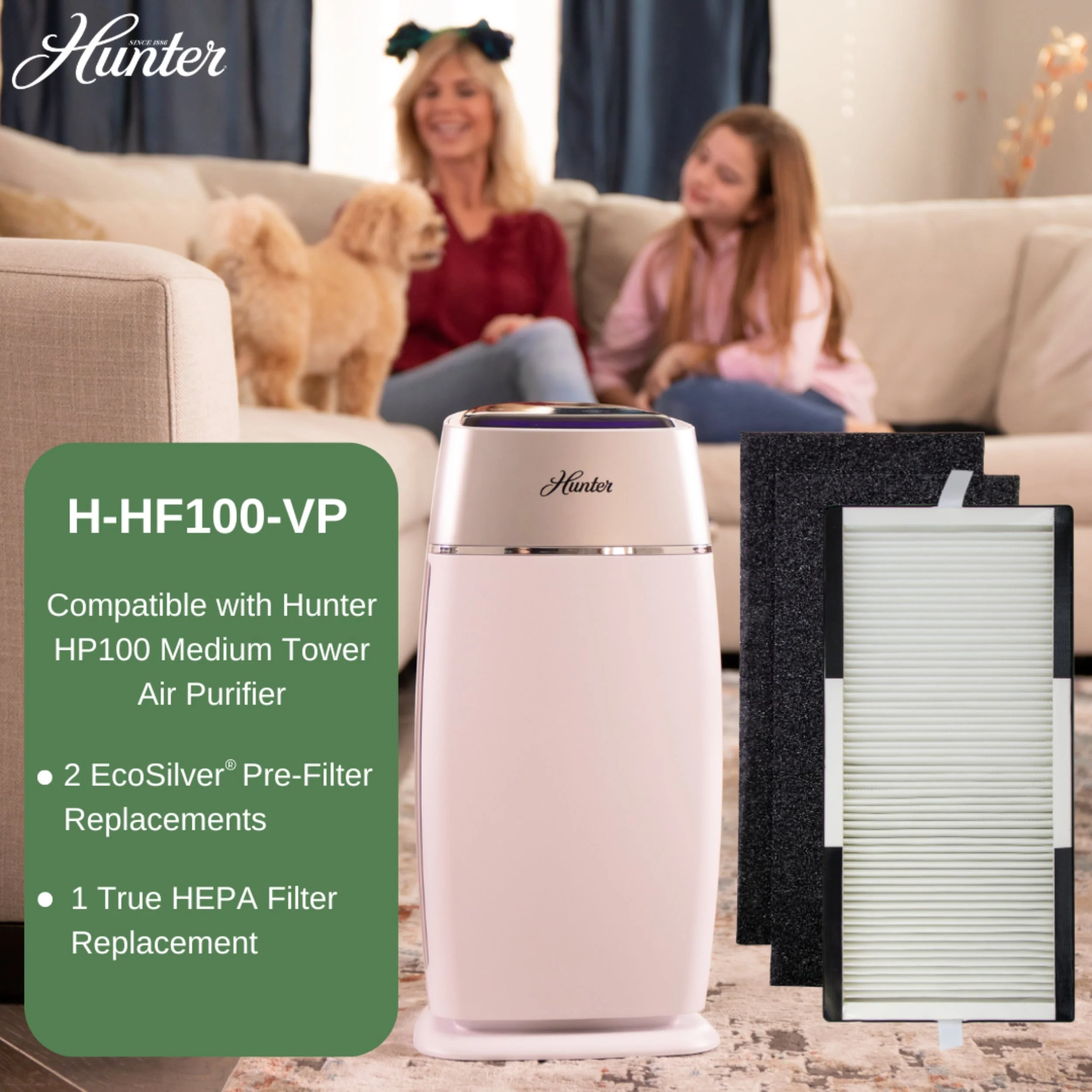 Hunter Replacement Filter Value Pack for HP100 Series Air Purifiers H-HF100-VP - Image 8