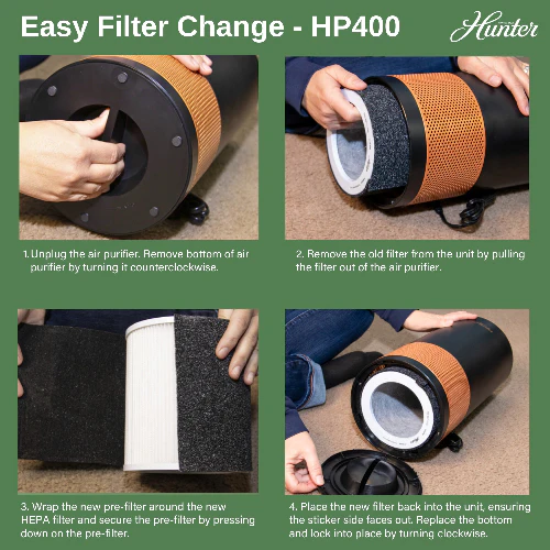 Hunter True HEPA Cylindrical Tower Air Purifier HP400 - Image 4