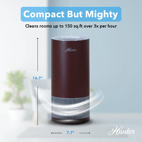 Hunter True HEPA Cylindrical Tower Air Purifier with UVC Light Technology HP450UV - Image 4