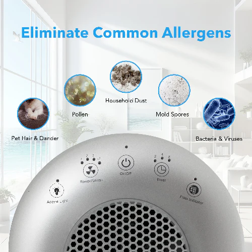 Hunter True HEPA Cylindrical Tower Air Purifier with UVC Light Technology HP450UV - Image 5