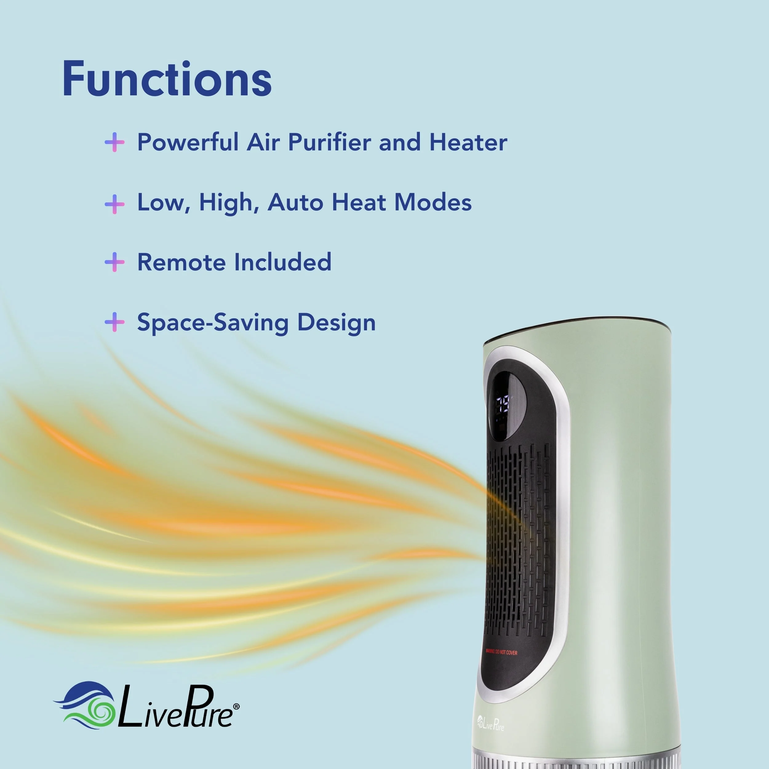 LivePure 3-in-1 Clean Heat Air Purifier/Heater LP500APHTR - Image 14