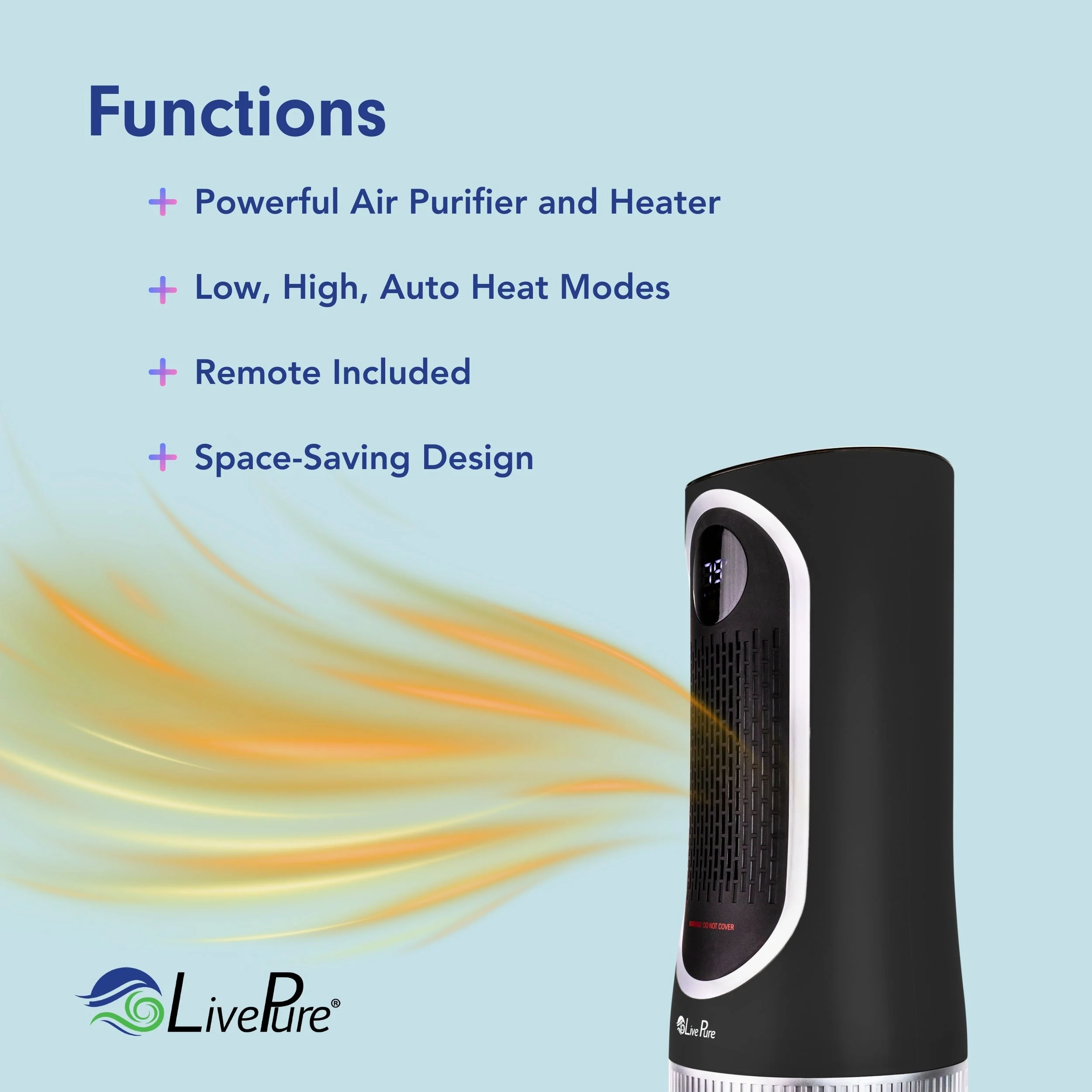 LivePure 3-in-1 Clean Heat Air Purifier/Heater LP500APHTR - Image 16