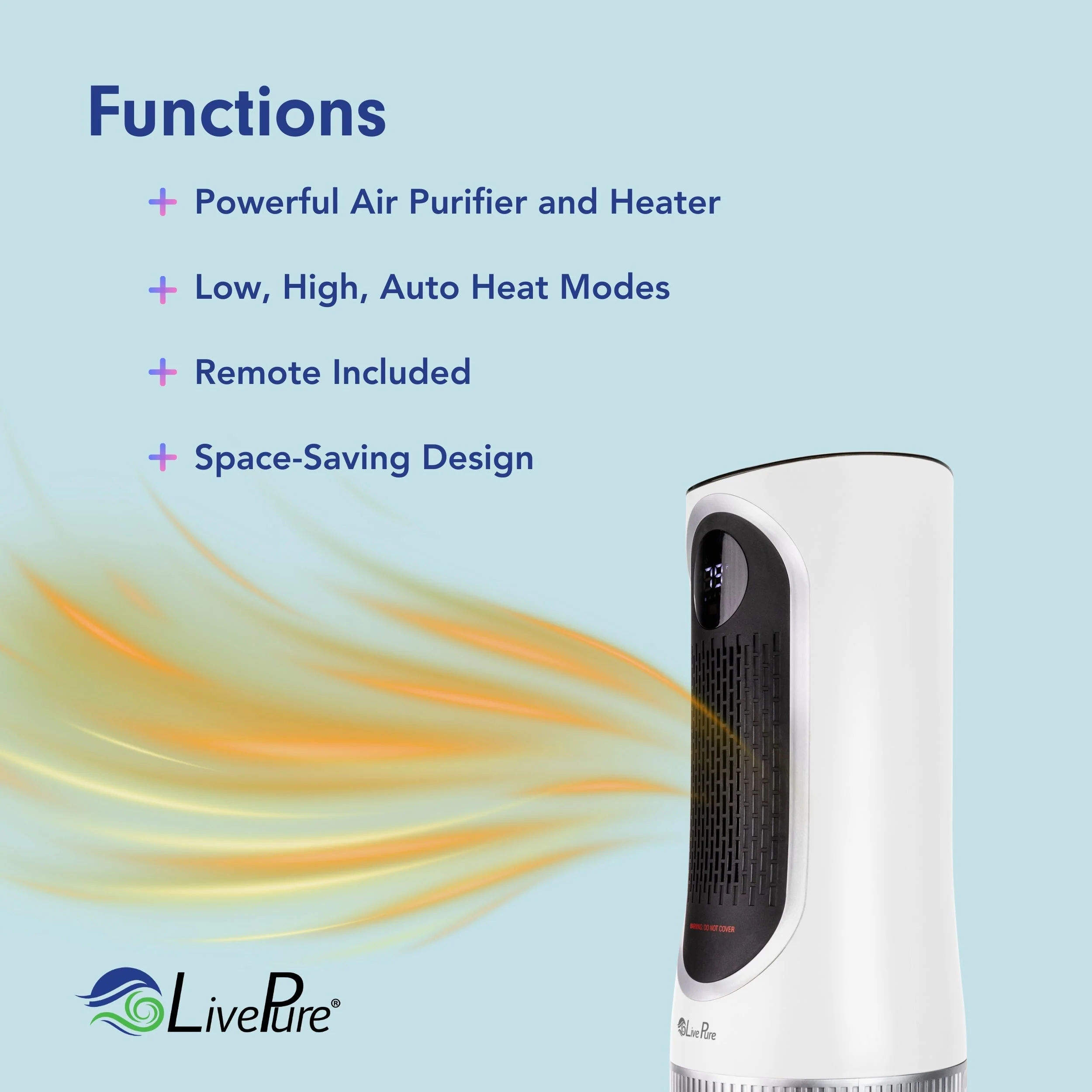 LivePure 3-in-1 Clean Heat Air Purifier/Heater LP500APHTR - Image 18