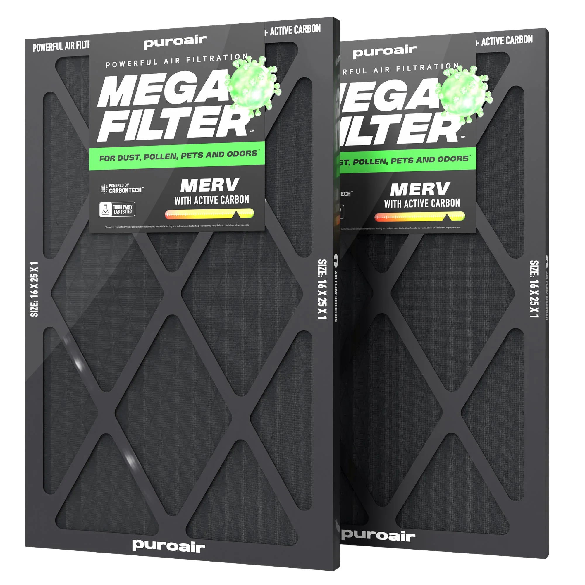 PuroAir HVAC Mega Filter MERV 13 Pleated Plus Activated Carbon Air Filter - Image 11