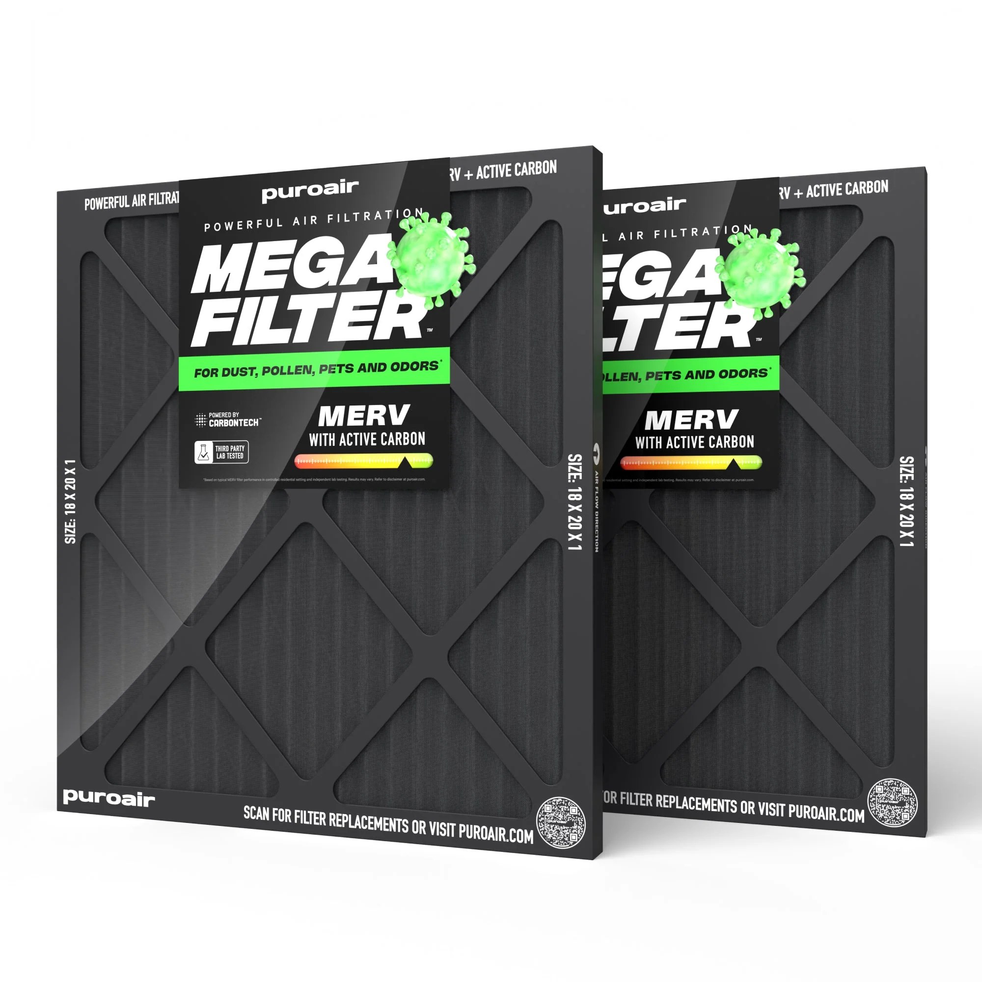 PuroAir HVAC Mega Filter MERV 13 Pleated Plus Activated Carbon Air Filter - Image 20